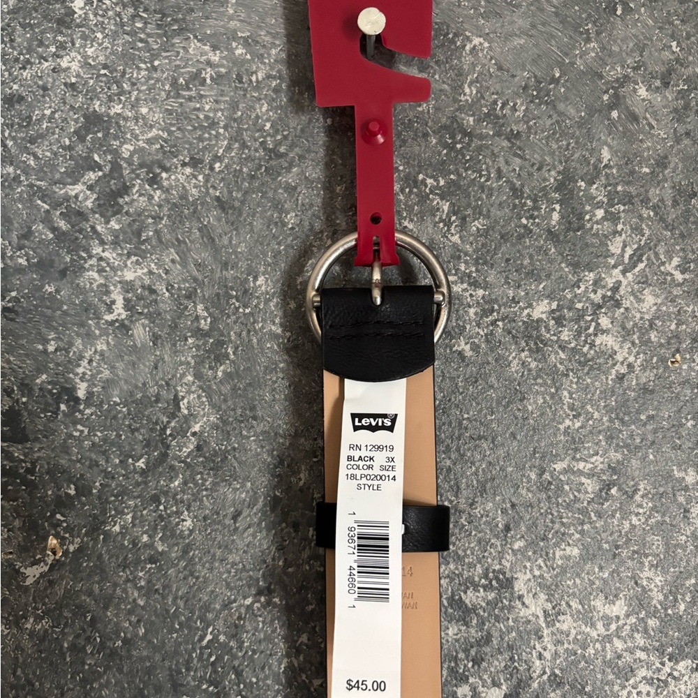 Levi's Black Belt with Silver Buckle